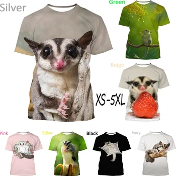 Vasarā jaunu dzīvnieku gudrs cukura planieris, 3d druka, T-krekls modes unisex gadījuma personības T-krekls