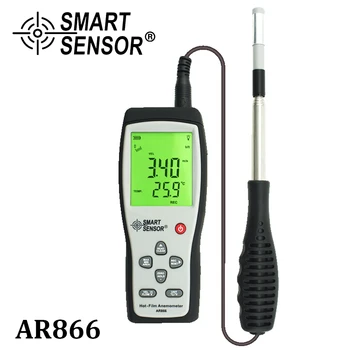 Viedo Sensoru AR866 Hot-film Anemometer Gaisa Plūsmas vēja ātrums Karstu Stiepli Termo-Anemometer 0-30m/s, izmantojot USB