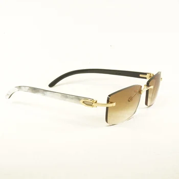 Vintage Dabas Bifeļa Raga Saulesbrilles Vīriešiem Bez Apmales Brilles Metāla Rāmis Laukumā Toņos Sievietēm Oculos Skaidrs, Briļļu Aksesuāri,
