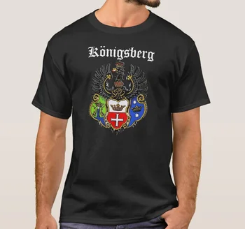 Vēsturisko Galvaspilsētu, Olde Austrumprūsijā Karalauču Pilsētas Emblēma T-Krekls. Vasaras Kokvilnas Ar Īsām Piedurknēm O-Veida Kakla Vīriešu T Krekls