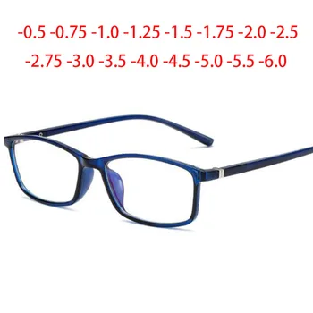 Vīrieši Vintage Nelielu Taisnstūrveida Gatavo Tuvredzība Brilles Studentu Modes Optisko Recepšu Brilles Rāmis 0 līdz -6.00