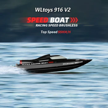 WLtoys WL916 RC Laivu 2.4 Ghz 55KM/H Brushless ātrgaitas Sacīkšu Laiva Modelis Tālvadības Motorlaivu Bērniem RC Rotaļlietas
