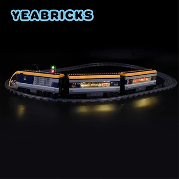 YEABRICKS LED Light Komplekts 60197 Pasažieru Vilciens Celtniecības Bloki Komplekts (neietilpst Modelis), Ķieģeļu Rotaļlietas Bērniem
