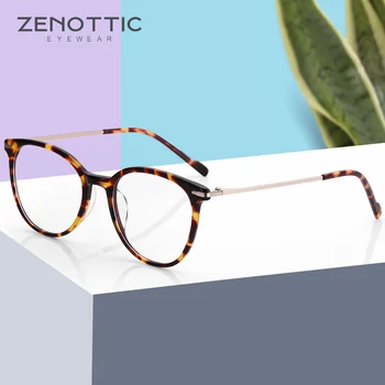 ZENOTTIC Vintage Acetāta Modelis Brilles Rāmis Vīriešu, Sieviešu Klasisko Optisko Briļļu Brilles Retro Stila Bambusa Koka Brilles