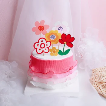 Ziedu kūka topper Happy Birthday cupcake toppers karogi, Kāzu Līgava Mariage Valentīna Diena, Jubileja Puse Cepšanas DIY