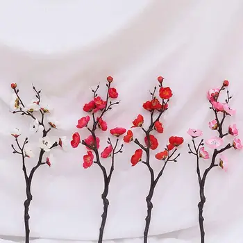 Ķīniešu Stilā, Mākslīgo Augu Plūmju Ziedu Viltus Simulācijas Vienā Apdare Ķekars Ziedu Puse Augu Kāzu DIY Mājas Pl X6U0